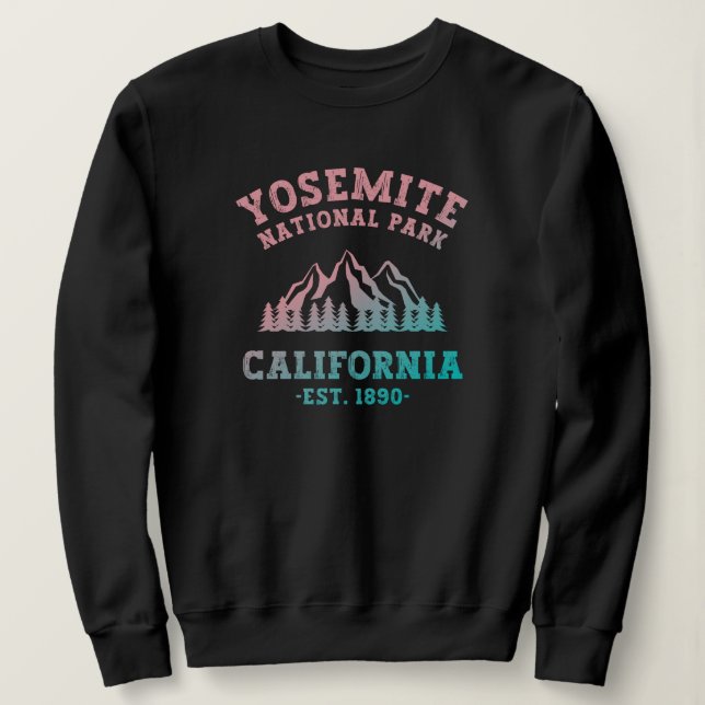 Sweatshirt Parc national de Yosemite Californie Randonnée Gra (Design devant)