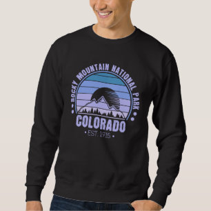 Sweatshirt Parc national des Rocheuses Colorado Retro