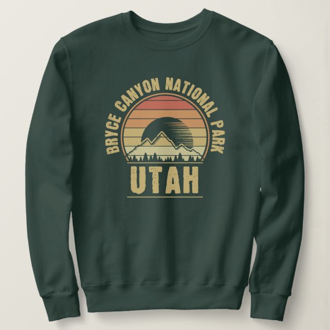 Sweatshirt Parc national Retro Bryce Canyon Utah (Design devant)