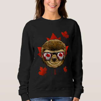 Sweatshirt Paresseux Canadien Feuille D'érable Drapeau Canada