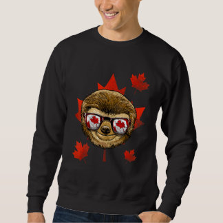 Sweatshirt Paresseux Canadien Feuille D'érable Drapeau Canada
