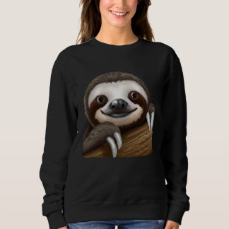 Sweatshirt Paresseux Rouge Faune Amour Animal Nez Bien-être J