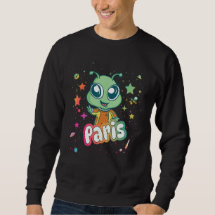 Sweatshirt PARIS - Nom du garçon mignon avec un Alien mignon