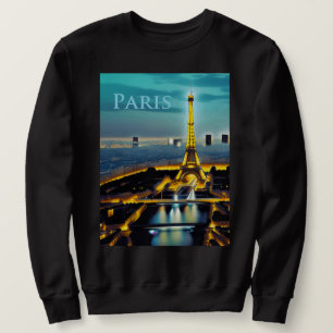 Sweatshirt Paris sous un ciel bleu turquoise
