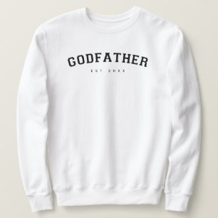 Sweatshirt Parrain Établi Varsity Typographie Blanc