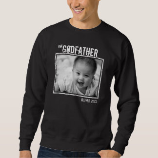 Sweatshirt Parrain Personnalisé Photo et Nom Noir