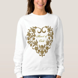 Sweatshirt Parties scintillant d'or florissante Valentine fem