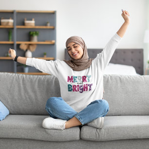 Sweatshirt Parties scintillant élégante Noël Joyeux et brilla