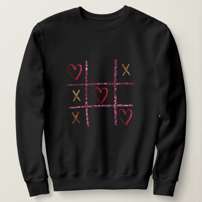 Sweatshirt Parties scintillant Tic Tac Toe Graphique | Valent (Design devant)