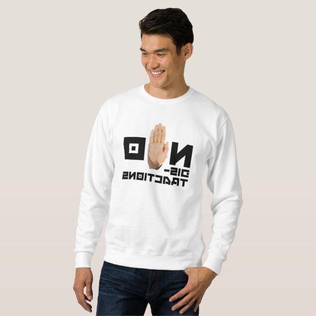 Sweatshirt PAS de distractions! cool miroir lisible motivatio (Devant entier)