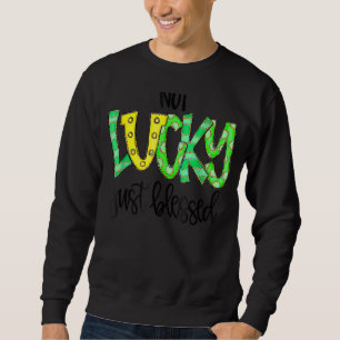 Sweatshirt Pas Lucky Juste Béni Avec Chaussure Cheval St Patr
