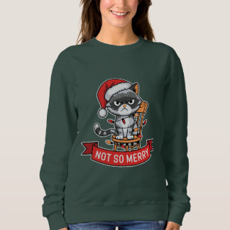 Sweatshirt Pas si joli chaton de Noël