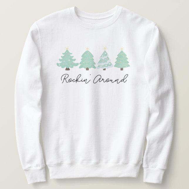 Sweatshirt Pastel Aquarelle Arbre de Noël Unisex (Design devant)