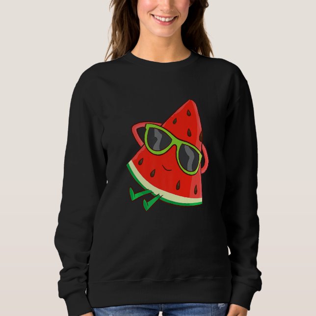 Sweatshirt Pastèque Melon d'été avec lunettes de soleil Pastè (Devant)