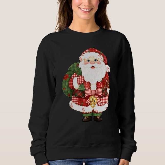 Sweatshirt Patchwork Noël du Père Noël (Devant)