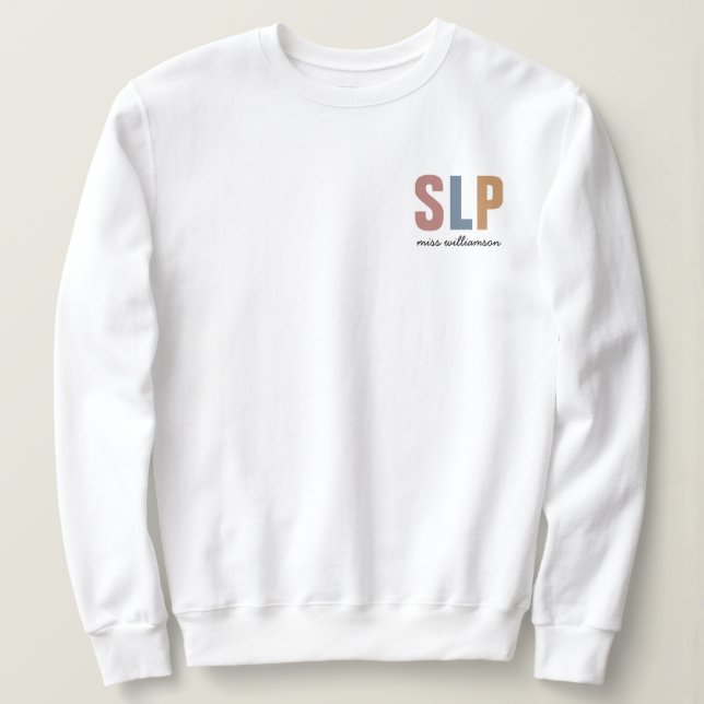 Sweatshirt Pathologiste de la parole SLP rétro personnalisée (Design devant)