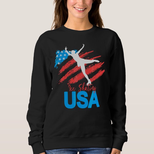 Sweatshirt Patinage Sur Glace Dance Support L'Équipe Usa Drap (Devant)