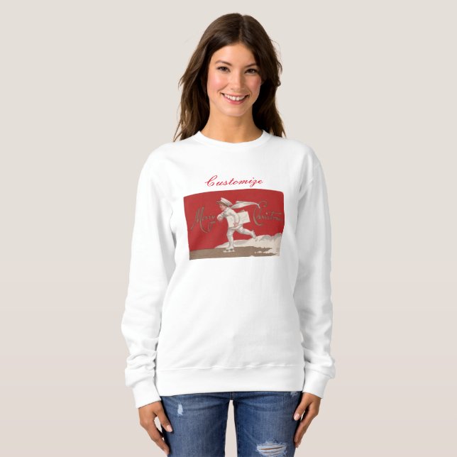 Sweatshirt Patinage Vintage Thunder_Cove Noël (Devant entier)