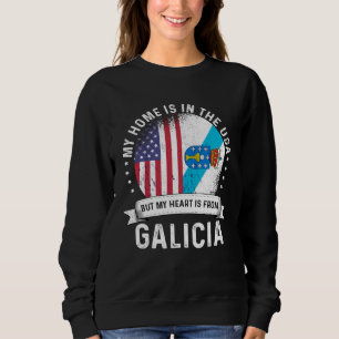 Sweatshirt Patriote Américain Galicien Fier de Grandir à la M