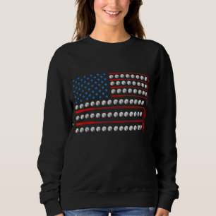 Sweatshirt Patriotic Golf USA Drapeau Golf Clubs 4 juillet Go