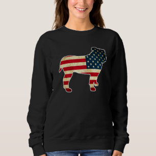 Sweatshirt Patriotique 4 juillet anglais Chien de Chien de Ch