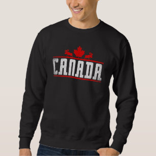 Sweatshirt Patriotique Canadien Maple Leaf Pays Moose Canada