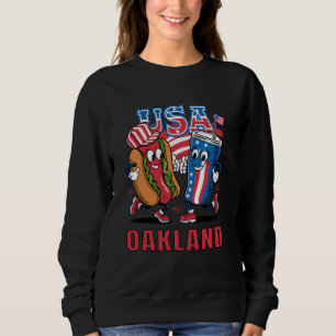 Sweatshirt Patriotique Hot Dog et Soda USA Oakland