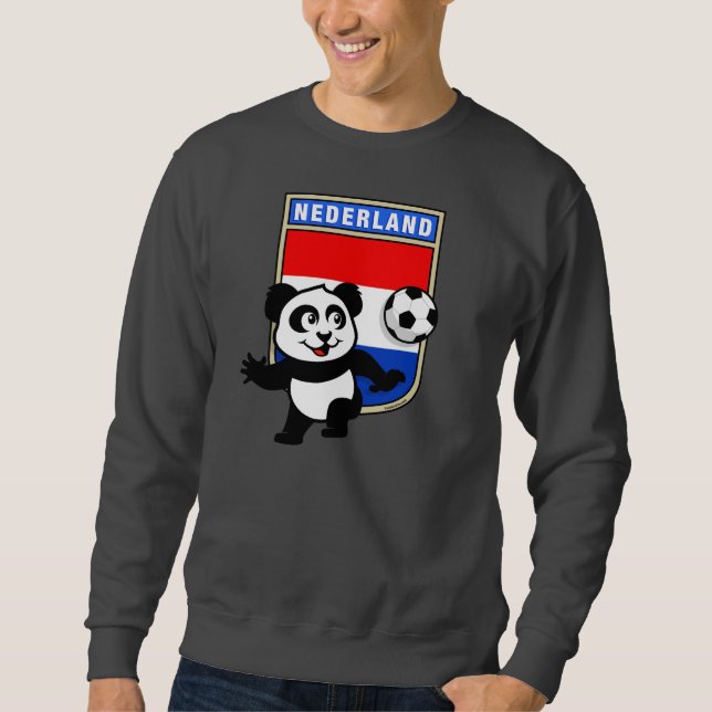 Sweatshirt Pays-Bas Soccer Panda (chemises noires) (Devant)