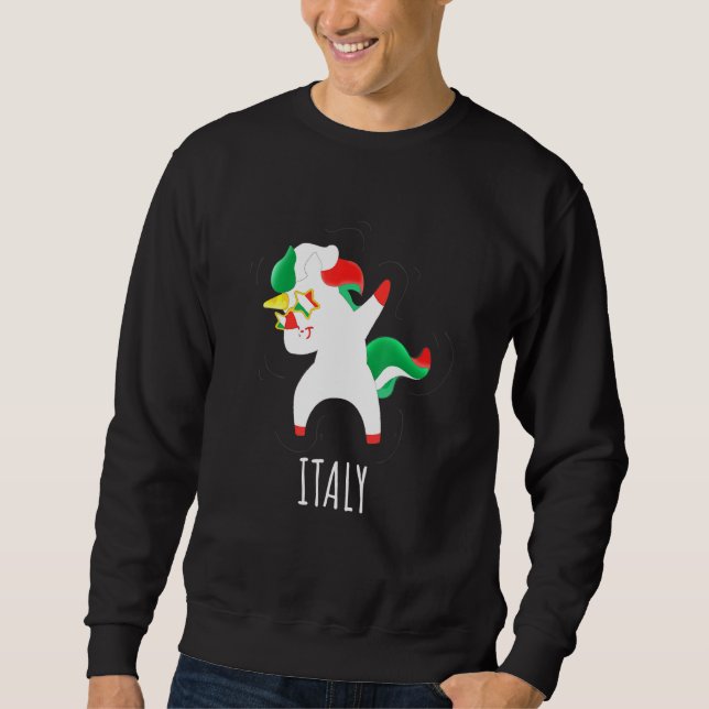 Sweatshirt Pays Indicateurs Unicorn S Dabbing Unicorn Italie (Devant)