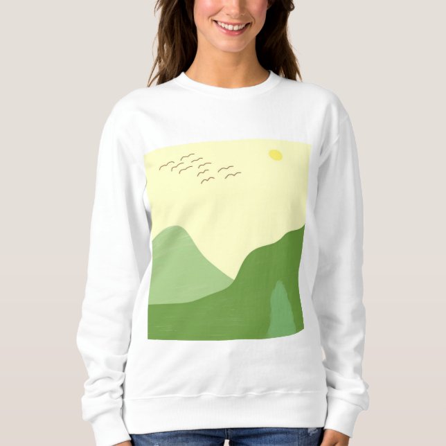 Sweatshirt paysage art abstrait (Devant)