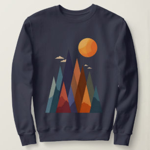 Sweatshirt Paysage avec montagnes et soleil