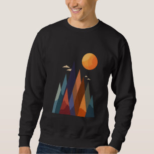 Sweatshirt Paysage avec montagnes et soleil