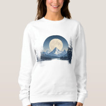 Sweatshirt paysage de montagne sous la pleine lune