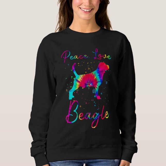 Sweatshirt Peace Love Chien Beagle (Devant)