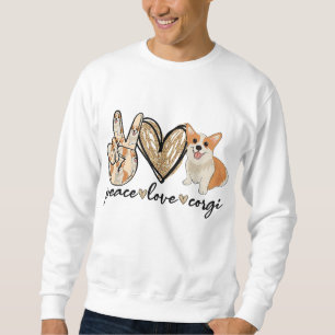 Sweatshirt Peace Love Corgi Funny Chien Maman Fête des Mères 