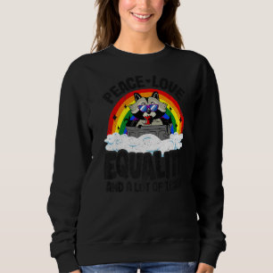 Sweatshirt Peace Love & Equality Raccoon Gay pride Rainbow Al