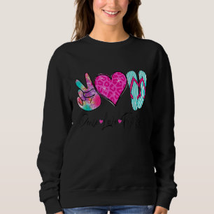 Sweatshirt Peace Love Flip Flops Hello Summer Vibes Beach Va