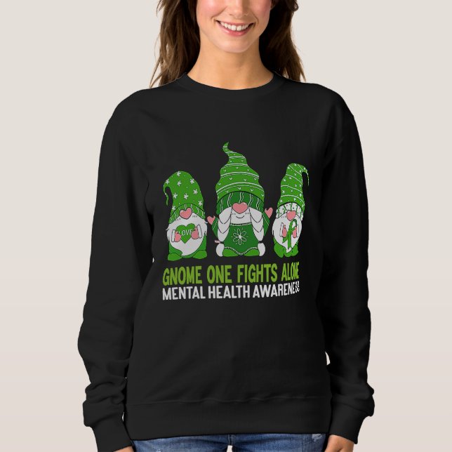 Sweatshirt Peace Love Hope Mental Health Awareness Green Ribb (Devant)