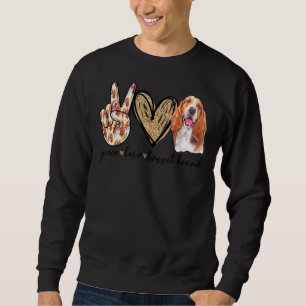 Sweatshirt Peace Love Hound Pour Hommes Femmes Enfants Basset