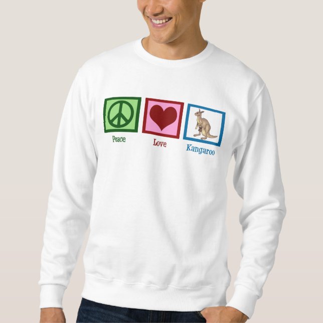 Sweatshirt Peace Love Kangaroo (Devant)