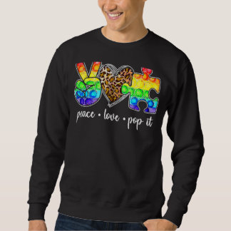Sweatshirt Peace Love Pop It Puzzle Support Sensibilisation s