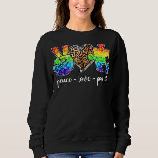 Sweatshirt Peace Love Pop It Puzzle Support Sensibilisation s