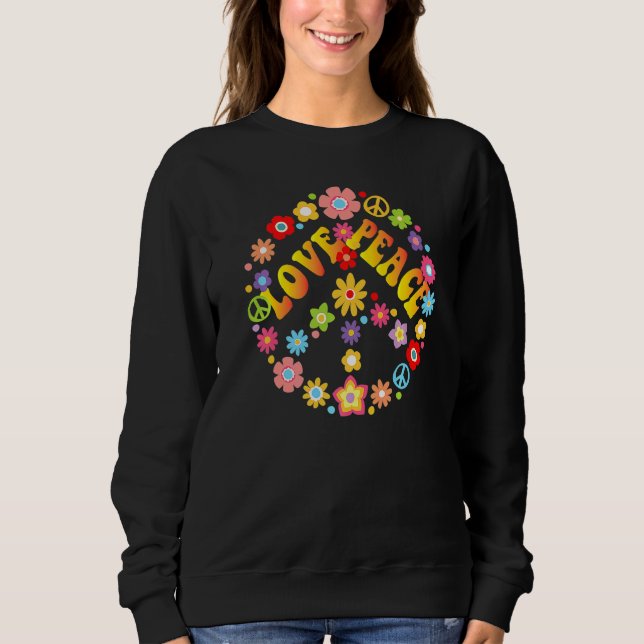 Sweatshirt Peace Sign Love 60s les années 70 Tie Dye Hippie C (Devant)