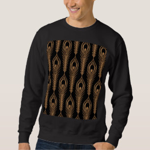 Sweatshirt Peacock Feathers, Luxury Oriental Motif.