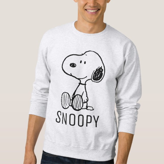 Sweatshirt PEANUTS | Snoopy on Black White Comics (Devant)
