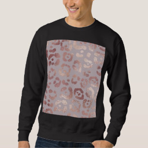Sweatshirt Peau léopard : élégance or rose.