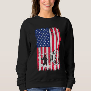Sweatshirt Pêche à la mouche Drapeau américain Hommes Pêcheur