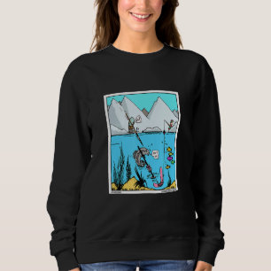 Sweatshirt Pêche avec détecteur de métal drôle de pêche Tréso
