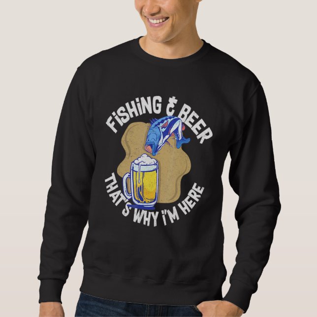 Sweatshirt Pêche Bière Alcool Pêcheur Plaisanterie Pun (Devant)