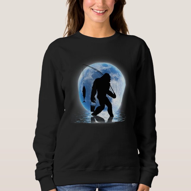 Sweatshirt Pêche Stupide Lune Bleue Et Pêche À La Pêche Pour  (Devant)